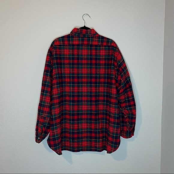 Vintage Pendleton Pure Virgin Wool Flannel Button Up Shirt Made in USA Size XL - Picture 7 of 9